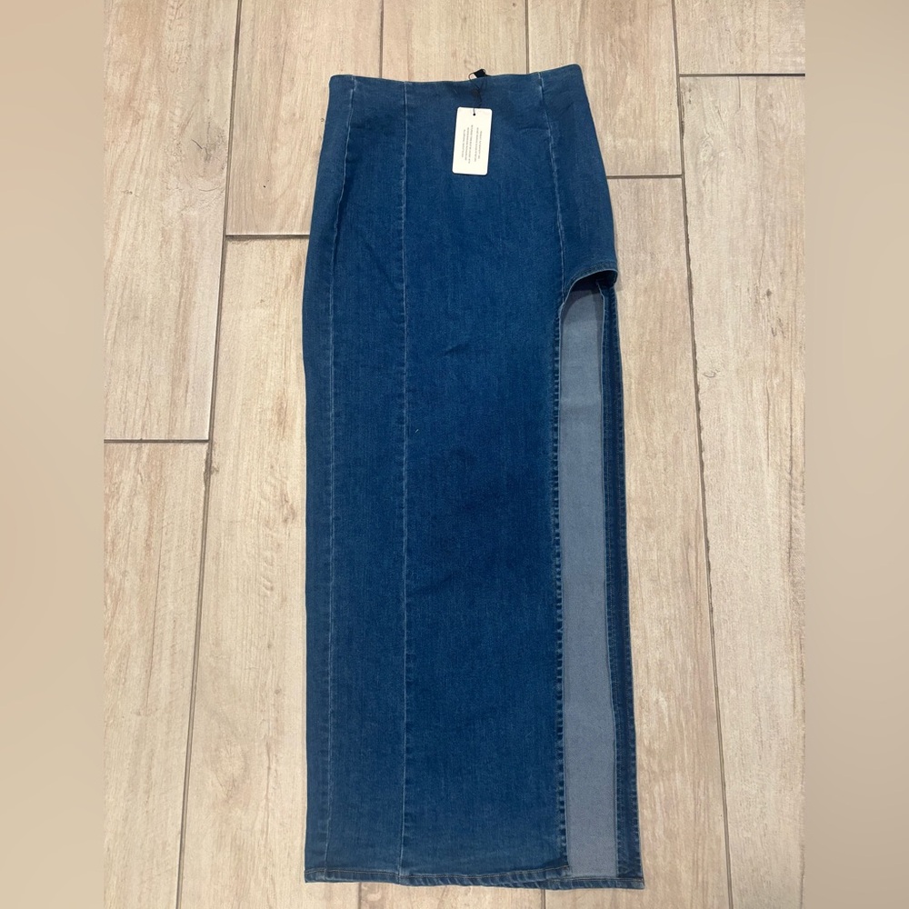 Line and Dot Joey Denim Maxi Skirt